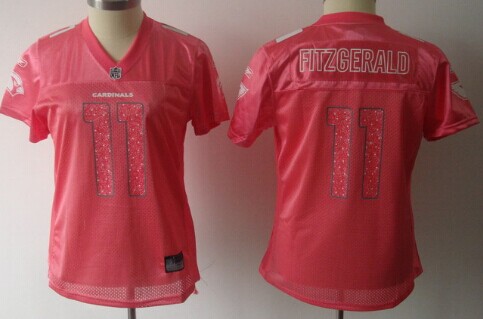 Arizona Cardinals #11 Larry Fitzgerald Pink Womens Sweetheart Jersey