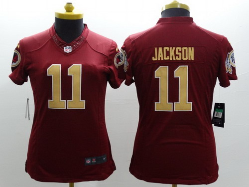 Nike Washington Redskins #11 DeSean Jackson Red With Gold Limited Womens Jersey