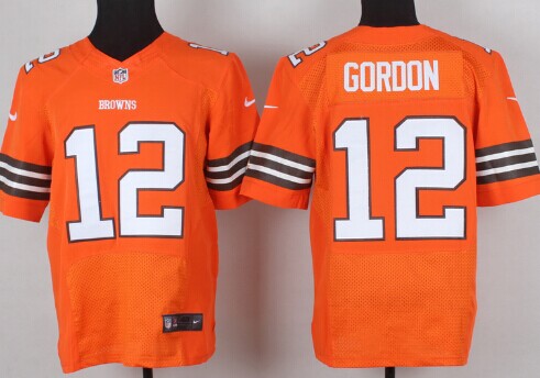 Nike Cleveland Browns #12 Josh Gordon Orange Elite Jersey