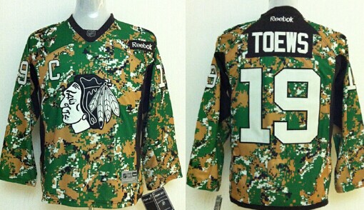 Chicago Blackhawks #19 Jonathan Toews 2014 Camo Kids Jersey