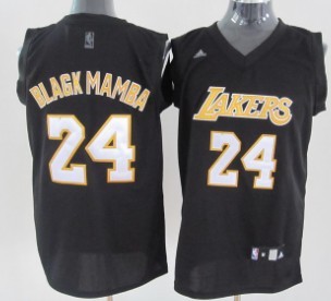 Los Angeles Lakers #24 Black Mamba Black Fashion Jersey 
