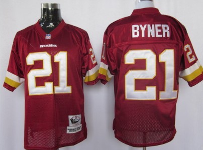 Washington Redskins #21 Earnest Byner Red Throwback Jersey