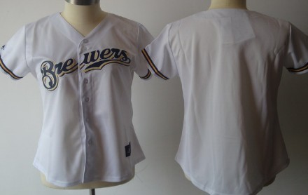 Milwaukee Brewers Blank White Womens Jersey