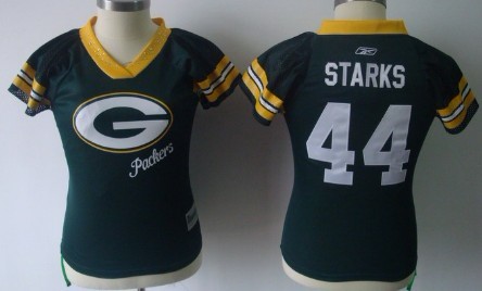 Green Bay Packers #44 James Starks 2011 Green Womens Field Flirt Fashion Jersey