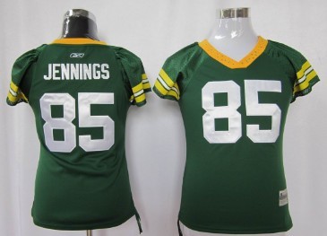 Green Bay Packers #85 Jennings Green Womens Field Flirt Fashion Jersey