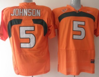 Miami Hurricanes #5 Johnson Orange Jersey