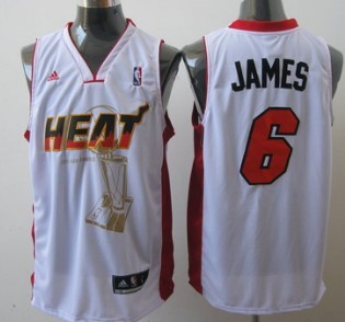 Miami Heat #6 LeBron James White The Finals Commemorative Jersey
