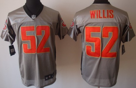 Nike San Francisco 49ers #52 Patrick Willis Gray Shadow Elite Jersey