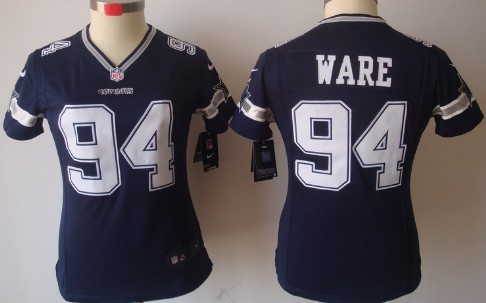 Nike Dallas Cowboys #94 DeMarcus Ware Blue Limited Womens Jersey