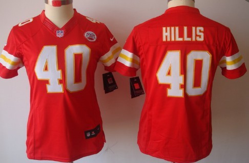 Nike Kansas City Chiefs #40 Peyton Hillis Red Limited Womens Jersey