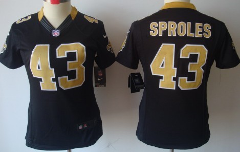 Nike New Orleans Saints #43 Darren Sproles Black Limited Womens Jersey