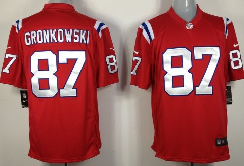 Nike New England Patriots #87 Rob Gronkowski Red Game Jersey