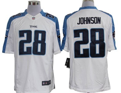 Nike Tennessee Titans #28 Chris Johnson White Limited Jersey