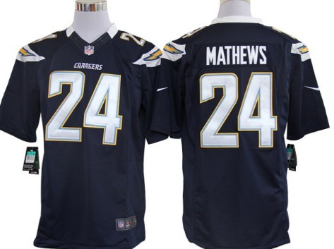 Nike San Diego Chargers #24 Ryan Mathews Navy Blue Limited Jersey