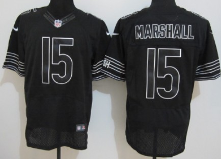 Nike Chicago Bears #15 Brandon Marshall Black Elite Jersey