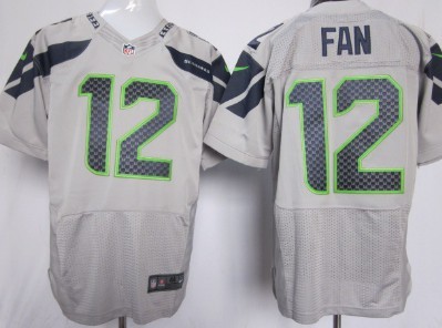 Nike Seattle Seahawks #12 Fan Gray Elite Jersey