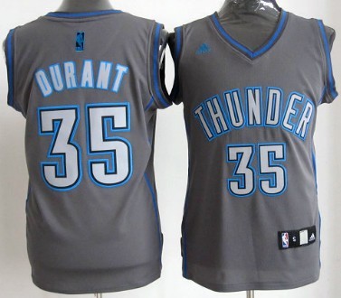Oklahoma City Thunder #35 Kevin Durant Gray Shadow Jersey