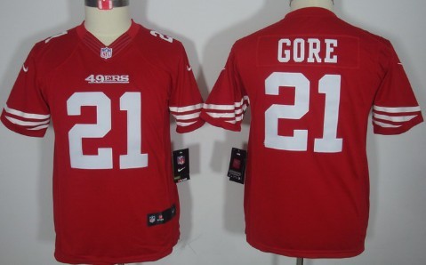 Nike San Francisco 49ers #21 Frank Gore Red Limited Kids Jersey