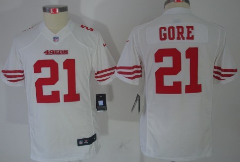 Nike San Francisco 49ers #21 Frank Gore White Limited Kids Jersey