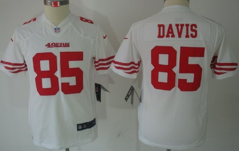 Nike San Francisco 49ers #85 Vernon Davis White Limited Kids Jersey
