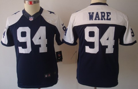 Nike Dallas Cowboys #94 DeMarcus Ware Blue Thanksgiving Limited Kids Jersey