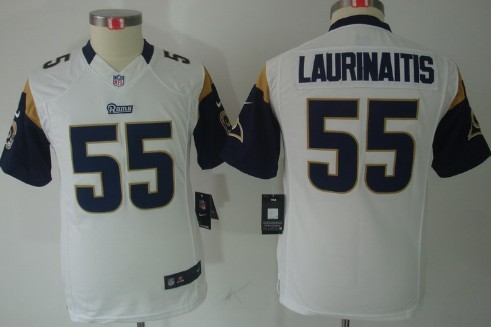 Nike St. Louis Rams #55 James Laurinaitis White Limited Kids Jersey 