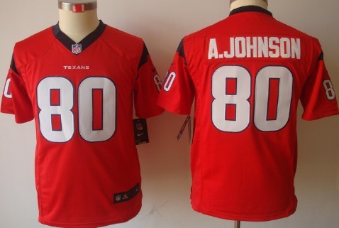 Nike Houston Texans #80 Andre Johnson Red Limited Kids Jersey