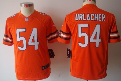 Nike Chicago Bears #54 Brian Urlacher Orange Limited Kids Jersey