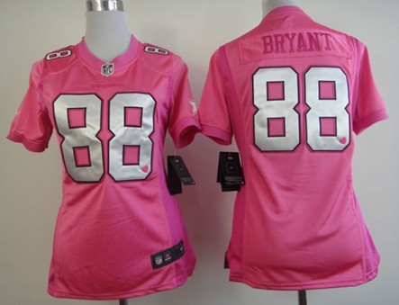 Nike Dallas Cowboys #88 Dez Bryant Pink Love Womens Jersey