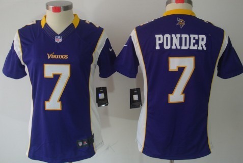 Nike Minnesota Vikings #7 Christian Ponder Purple Limited Womens Jersey