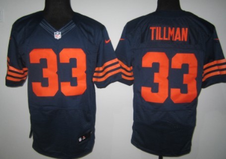 Nike Chicago Bears #33 Charles Tillman Blue With Orange Elite Jersey