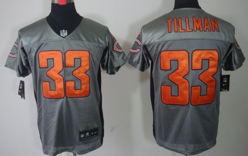 Nike Chicago Bears #33 Charles Tillman Gray Shadow Elite Jersey