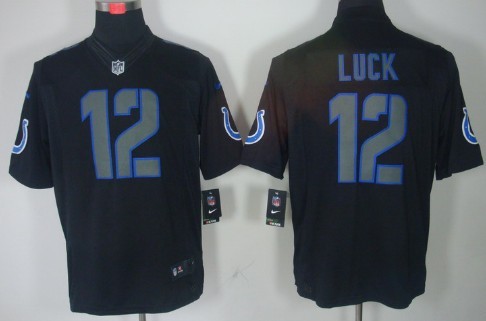 Nike Indianapolis Colts #12 Andrew Luck Black Impact Limited Jersey