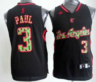 Los Angeles Clippers #3 Chris Paul Black Camo Fashion Jersey