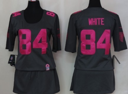 Nike Atlanta Falcons #84 Roddy White Breast Cancer Awareness Gray Womens Jersey