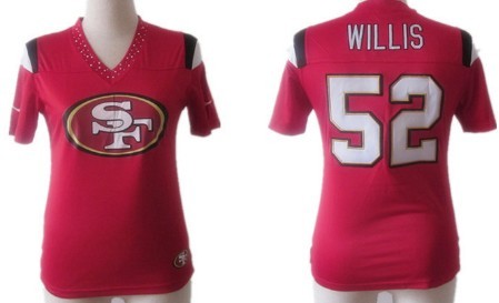 Nike San Francisco 49ers #52 Patrick Willis 2012 Red Womens Field Flirt Fashion Jersey