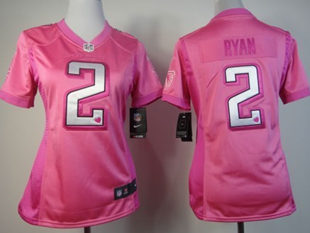Nike Atlanta Falcons #2 Matt Ryan Pink Love Womens Jersey