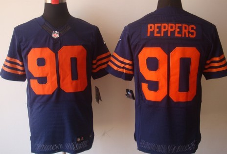 Nike Chicago Bears #90 Julius Peppers Blue With Orange Elite Jersey