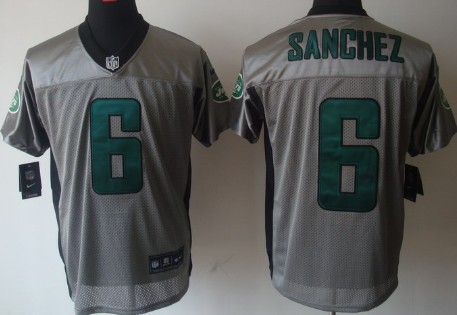 Nike New York Jets #6 Mark Sanchez Gray Shadow Elite Jersey