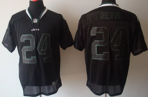 Nike New York Jets #24 Darrelle Revis Lights Out Black Elite Jersey