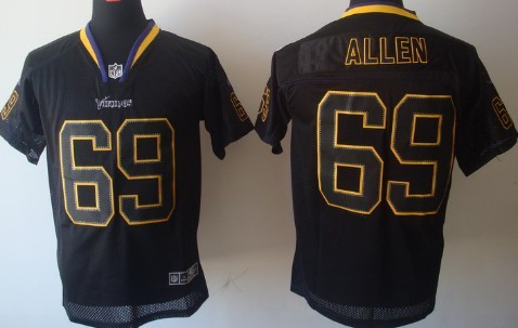 Nike Minnesota Vikings #69 Jared Allen Lights Out Black Elite Jersey