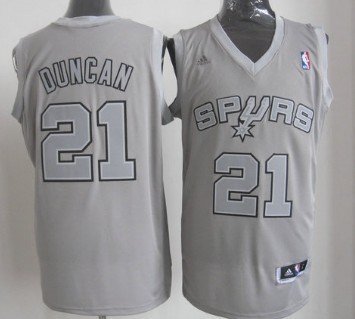 San Antonio Spurs #21 Tim Duncan Revolution 30 Swingman Gray Big Color Jersey