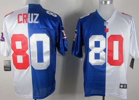 Nike New York Giants #80 Victor Cruz Blue/White Two Tone Elite Jersey