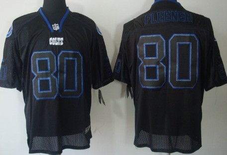 Nike Indianapolis Colts #80 Coby Fleener Lights Out Black Elite Jersey