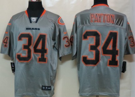 Nike Chicago Bears #34 Walter Payton Lights Out Gray Elite Jersey