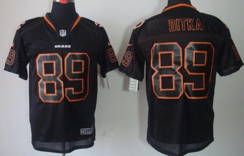 Nike Chicago Bears #89 Mike Ditka Lights Out Black Elite Jersey