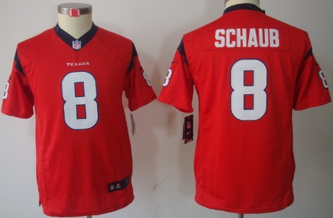 Nike Houston Texans #8 Matt Schaub Red Limited Kids Jersey