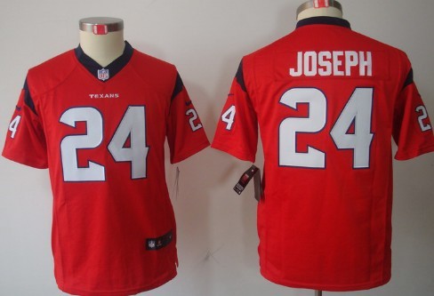 Nike Houston Texans #24 Johnathan Joseph Red Limited Kids Jersey 