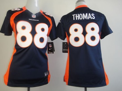 Nike Denver Broncos #88 Demaryius Thomas Blue Game Womens Jersey