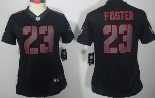 Nike Houston Texans #23 Arian Foster Black Impact Limited Womens Jersey